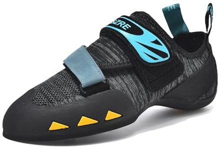 MASZRE Rock Climbing Shoes Indoor Bouldering Sneakers Lightweight Mesh Breathable Climbing Shoes for Men Women (44,Black Blue)