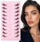 AUYAO Demi Faux Cils, 10 Paires 3D Russian Fake Cils Naturel Fluffy, Fox Eye Lashes Cat Eye Lashes Moelleux, Professionnels Épais False Eyelashes Réutilisables