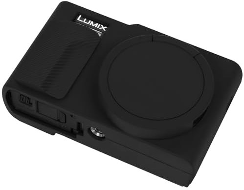 BOVKE Silicone Camera Case for Panasonic LUMIX DC-TZ99E-K Compact Travel Zoom Camera, Lumix TZ99 Camera Rubber Sleeve with Removable Lens Cover, Black