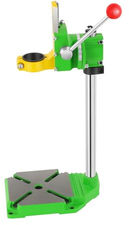 TONFEION Drill Press Stand, Bench Pillar Drill with Precision Scale, 90° Adjustable Cast Iron Base, Fits 38-43mm Hand Drills, Bench Mounted for Woodworking/Metalworking (Green)