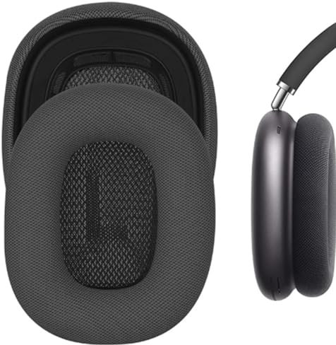 Cuscinetti auricolari di ricambio per cuffie – Set da 3 pezzi, include 2 cuscinetti auricolari grigio scuro e 1 fascia nera compatibile con Apple AirPods Max
