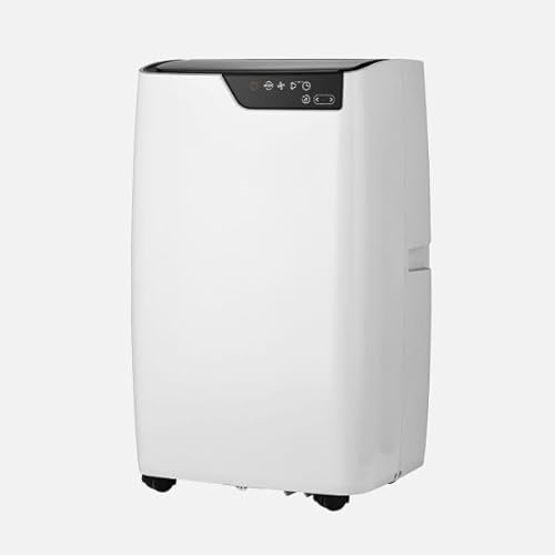 Abrila - Aire Acondicionado Portátil Frozen Blanco/Negro | 14000 BTU | 3 Velocidades | Deshumidificador | Control Remoto | Kit Ventana | 71x44x34 cm