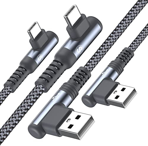 sweguard iPhone 17 Charger USB to Type C Cable 90 Degree [2-Pack,2M] Fast Charging Cord for iPhone 17 16 15 Pro Max Plus Samsung Galaxy S26 S25 S24 S23 S22 S21 S20 A54 A15 Note Flip LG Pixel Moto