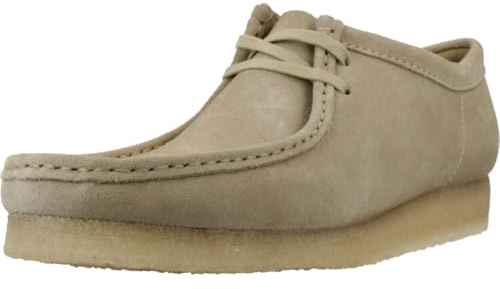 Clarks Herren - Schnürschuhe Wallabee in beige Rauleder
