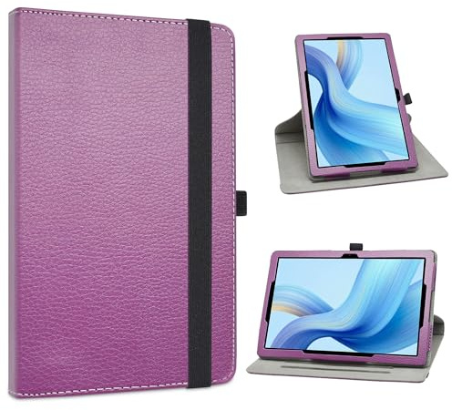 Rotation Case for DOOGEE U10 2025 Case,360 Degree Rotating With Premium PU Leather Sleeve Cover Case for DOOGEE U9 10.1 Inch Tablet,Purple
