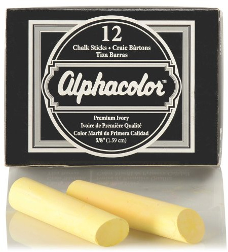 Quartet Alpha Chalk, 5/8 Diameter, Golden Ivory, 12 Sticks per Pack (333005)