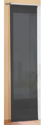Gardinenbox Preisgünstiger Flächenvorhang Schiebegardine, transparent, unifarben, mit Zubehör, 245x60, Schwarz, 85589