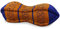 livasia Nackenstützkissen Papayakissen - Ø 13x43cm - Nackenkissen Papayaform, Sofakissen, Lesekissen mit Kapok, Kissen für Garten und Balkon, Reisekissen handgefertigt (Blau/Gelb)