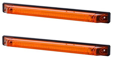 BUL BARS 2 x LANGE LED Orange Begrenzungsleuchte Seitenleuchte 12V 24V mit E-Prüfzeichen Positionsleuchte Auto LKW PKW KFZ Lampe Leuchte Licht Gelb Universal