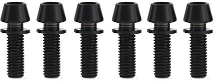 Yaruijia Titanschraube M5 x 16 mm M5 x 18 mm M5 x 20 mm Kegelkopf Inbusschrauben mit Ti-Unterlegscheibe für Fahrradvorbau, 6 Stück (Schwarz, M5 x 18 mm)