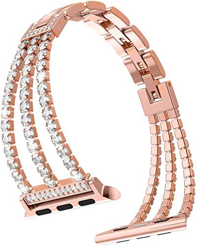 Bling Bracciale in Diamanti compatibile con Apple Watch Cinturino 38mm 40mm 41mm 42mm Bracciale in Acciaio Inossidabile Diamanti Donne per iWatch Ultra SE 10 9 8 7 6 5 4 3 2 1