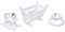Doll House Furniture, Mini Wooden Bedroom Room Nursery Furniture Dollhouse Accessories Kids Pretend Play Toy for 1:12 Doll House Kids Children(White)