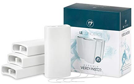 LE CONCIERGE® Heizkörper Luftbefeuchter [4er Set] - Keramik Wasserverdunster für die Heizung, Keramik Luftbefeuchter Heizkörper 350ml inclusive Haken