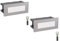 ledscom.de 2 Stück LED Treppenlicht/Wandeinbauleuchte für innen und außen, eckig, edelstahl, 123 x 60mm, warmweiß