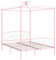 vidaXL Himmelbett Bettgestell Bett Doppelbett Metallbett Bettrahmen Lattenrost Schlafzimmerbett Schlafzimmermöbel Ehebett Rosa Metall 160x200cm