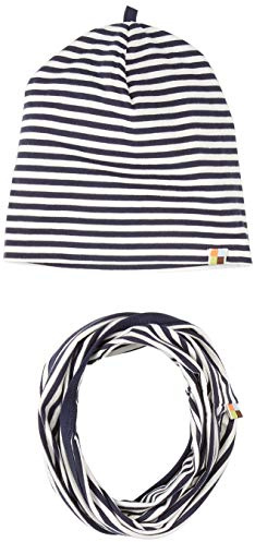 loud + proud Unisex Kinder Set muts slangsjaal, GOTS gecertificeerd Beanie M TZE, Navy, 98-104 EU