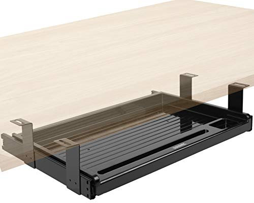 Duronic DKTSX2 Tastaturplattform, Ausziehbare Schreibtischschublade für Tastatur & Maus, aufsteckbares Tastaturfach, ergonomische Workstation-Erweiterung, einfache Montage unter dem Tisch