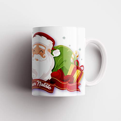 Fitwish Tazza Mug Natalizia Natale (Buon Natale con Babbo Natale)