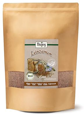 Biojoy Semillas de Lino Orgánicas (1,5 kg), crudas y enteras, sin aditivos