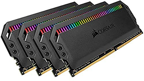 Corsair, CMT32GX4M4D3600C18 DOMINATOR PLATINUM RGB 32GB (4x8GB) DDR4 3600 (PC4-28800) C18 1.35V Desktop Memory - Black