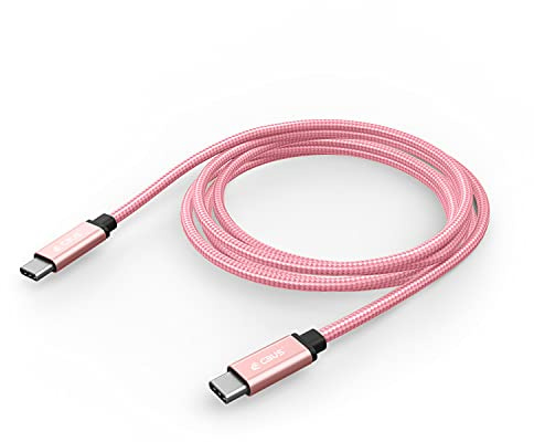 CBUS Braided USB C to USB C Charger Cable 3m Heavy-Duty for iPhone 16/15/Pro/Max/Plus iPad/Pro/Air/mini Galaxy S25/24/S23/S22/S21/S20/Plus/Ultra/FE Tab S10/9/8/7/5G/Plus/Ultra/FE (Pink Rose Gold)
