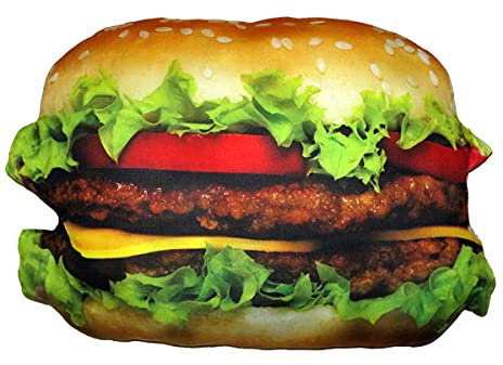 Splat Planet Cheeseburger Plüschkissen 3D, Riesiges Realistisches Kuscheltier Plüschtier Lustige Kinder, Einzigartiges Dekoratives Bodenkissen, Sitzkissen Mit Tiermotiven Für Schlafzimmerstühle