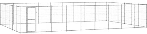vidaXL Outdoor Hundezwinger Verzinkter Stahl 65,34m² Hundekäfig Hundehütte