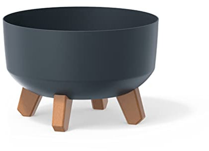 Pot de fleurs bas 3,8L avec pieds amovibles et insert 235 mm, anthracite