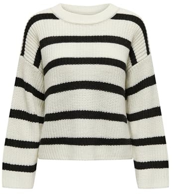JDY Women's Jdy Justy KNT Noos L/S Stripe Pullover Knitted Jumper