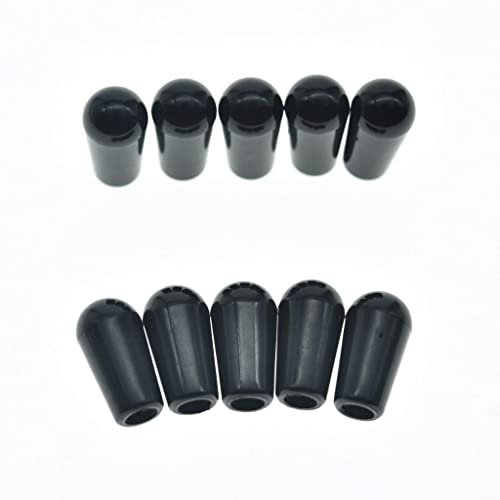 Dopro 10 Stück American #8-32 Gewinde 3 Wege Kippschalter Kappe Schalter Spitze Knopf für USA Les Paul Pickup Selector Switchcraft Switch Schwarz