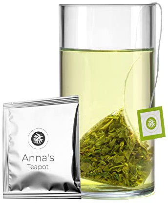 Anna's Teapot Sencha Grüntee Bio Beutel - bio Japanischer Grüner Tee 20 Pyramidenbeutel - lose Bio Sencha aus Japan in Teebeutel - einzelverpackt in einer Schutzverpackung