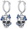 Totenkopf Ohrringe Damen - 925 Silber Creolen Schädel Ohrstecker Schmetterling Punk Schmuck für Halloween Weihnachten - Geschenke für Damen Männer