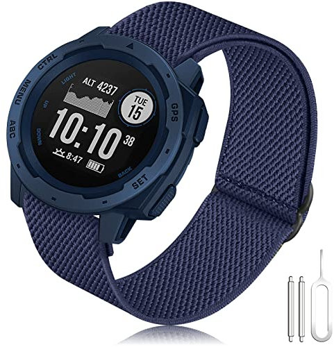 Armband Garmin Instinct Elastische, 22mm Dehnbares Nylon Ersatzarmband Ultraleichtes Armband für Garmin Instinct 2, Instinct Tactical, Instinct Tide, Instinct Esports, Instinct Solar