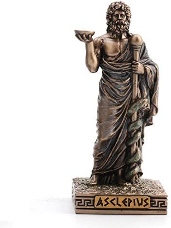 Veronese Design Miniaturfigur Asclepius, griechischer Gott der Medizin, Kunstharz, handbemalt