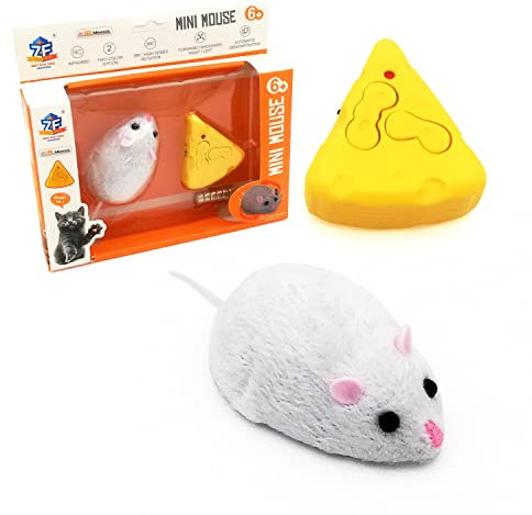 Gosyfeti Ferngesteuertes Maus-Spielzeug, realistische elektronische Katze, Mäuse, Ratte, RC, Jagd, Streich, Witz, gruselig, knifflig, für Kinder, Halloween, Weihnachten, Geburtstagsgeschenk, Kätzchen