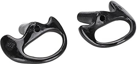 Dioche Radio Earpiece, Radio Earpiece Mold, Comfortable Black Silica Gel Ear Mould Replacement for Most Coil Tube Audio Kits Both Ears (Small)