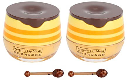 2 Stück Honig-Lippenbalsam, Lippenmaske, Feuchtigkeitsspendende Prävention, Trockene und Rissige Lippenpeelings, Peeling, Tag- und Nachtreparatur, Lippenschlafmasken,