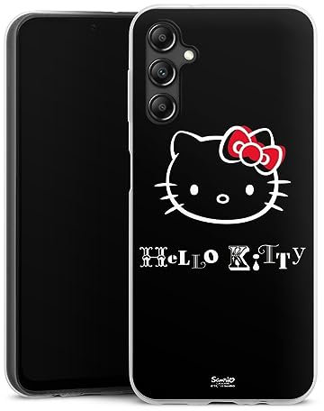 DeinDesign Slim Case extra dünn kompatibel mit Samsung Galaxy A14 5G Silikon Handyhülle transparent Hülle Kawaii Fanartikel Hello Kitty