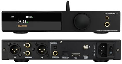 SMSL DO300EX DAC Amplificatore per cuffie, AK4191+AK4499EX DSD512 PCM768kHz HiFi MQA DACs, USB/Bluetooth5.1/OPT/COAX/IIS a RCA/XLR/4,4mm/6,35mm per PC/Telefono/TV/Lettore CD///Cuffie Cablate (Nero)