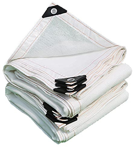 4-poliges Schattennetz, Sichtschutz, Awnings, UV-Schutz, 90 % atmungsaktives Netz, für Gewächshaus, Garten, Haushalt, Pflanze, Terrasse, Balkon, mit Ösen (5 x 7 m / 16,4 x 23,0 ft)