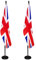 Mástil de bandera de interior con base, 200 cm-252 cm elevado y bajado para ajustar la altura, la base añade peso, los mástiles giran 360 grados, bandera del Reino Unido de 90 x 150 cm. Adecuado para