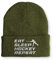 tshirtladen Strickmütze Eat Sleep Hockey Repeat Mütze Wintermütze lustige Beanie mit Stick, Farbe: Olive