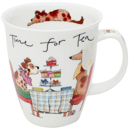 Dunoon Nevis 0.48 Litre Fine Bone China Mug TIme for Tea - Cats and Dogs (NE-Tift-Dogs)