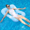 Multifunktionaler, einfarbig Karierter schwimmender Wasserfloß für Erwachsene zum Ausruhen und Baden in der Sonne, aufblasbares Sitz- und Liegespielzeug für Wasserpartys (hellblau)