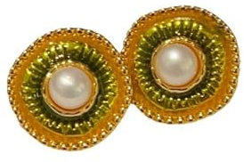 Ohrringe für Frauen 2024 Frühling Original Grün Emaille Glasur Süßwasser Echte Perlen Ohrstecker Exquisite einfache geometrische Ohrringe Frauen Party Schmuck Geburtstagsgeschenk