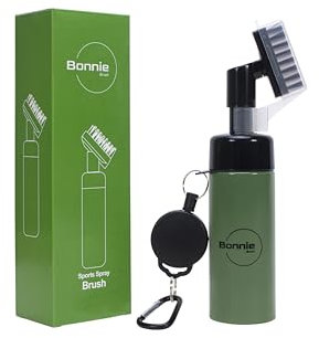BONNIE BRUSH Golf Club Cleaning Brush - Football boots cleaner- Rugby boots - Sports brush - with 200ml Water Spray, Strong Bristles, Lightweight Design, golf club cleaner - Green