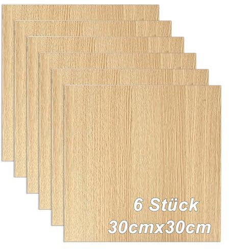 LUPATDY 6 fogli di compensato da 3 mm, in legno compensato di tiglio, taglio su misura, multiplex, pannelli in legno per fai da te, laser, modellismo, decorazione, pittura