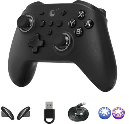 AKNES Gulikit KK3 Pro Controller, 1000Hz Polling Rate per Wins, Hall Joysticks e Triggers, Controller Wireless per Windows/Switch/Android/iOS/macOS/Steam Deck, Maglev/Rotor/HD Vibration - Nero