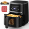 Friggitrice ad aria calda, 4,5 l, 1500 W, con finestra per cucina, basso rumore, funzione di memoria, 8 menù preimpostati, dotato di tappetino da forno in silicone di qualità alimentare