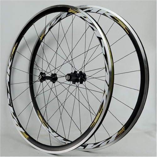 NBTRXWAFR 700C Superlight Road Racing Bike Wheelset Rim,Bicycle Wheel C/V Brake 7-11Speed Cassette Hubs Sealed Bearing 6T QR Wheelset,Black